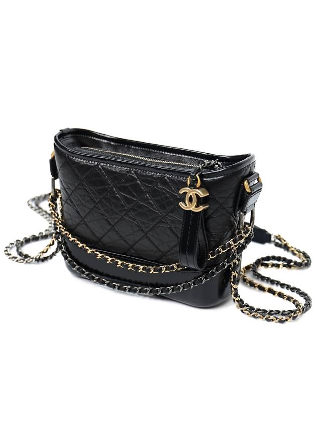 Gabrielle Calfskin Small Hobo Cross Bag Black - CHANEL - BALAAN 3