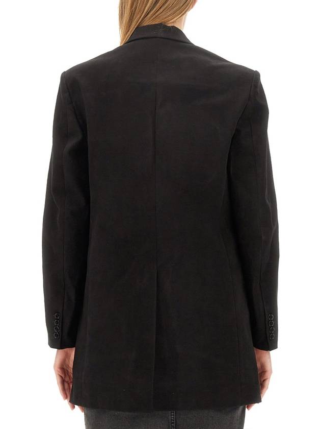 Single Breasted V Neck Blazer Cotton Jacket Black - ISABEL MARANT - BALAAN 4