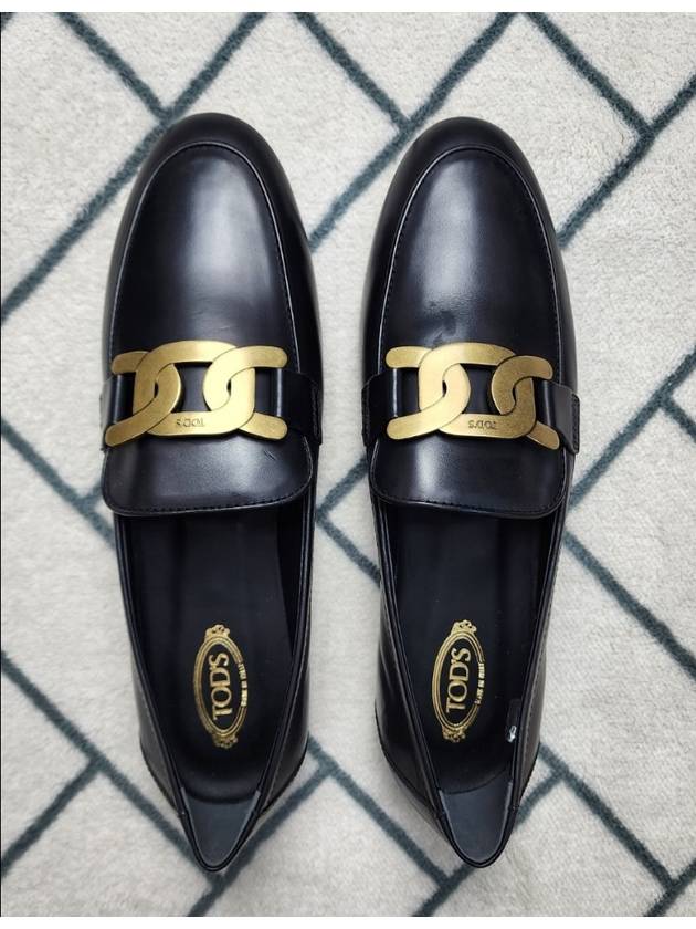 Kate Metal Logo Leather Loafers Black - TOD'S - BALAAN 2