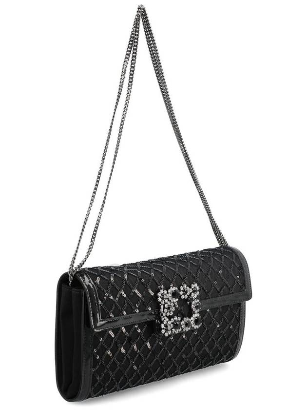 Efflorescence Sequin Clutch Bag Black - ROGER VIVIER - BALAAN 4