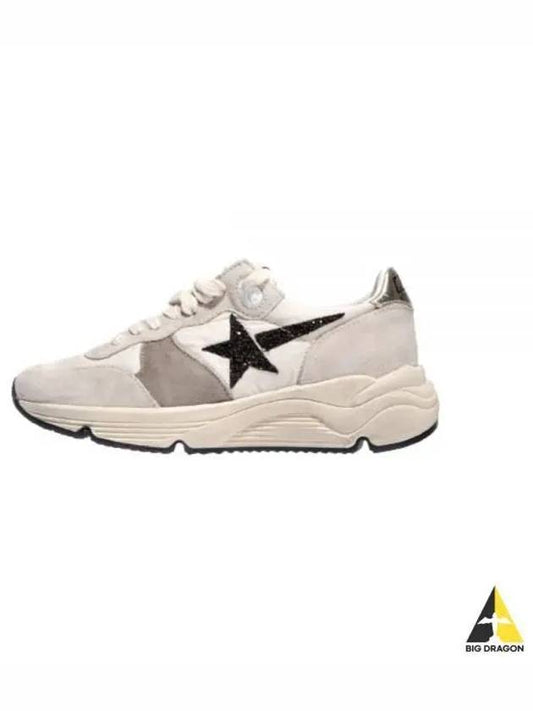 Glitter Star Patch Suede Low Top Sneakers Beige - GOLDEN GOOSE - BALAAN 2