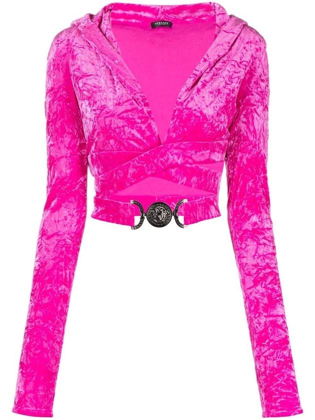 Medusa Bigi Cutout VELVET Velvet Crop Hood Pink - VERSACE - BALAAN 2