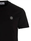 Logo Patch Cotton Short Sleeve T-Shirt Black - STONE ISLAND - BALAAN 5