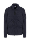 Chrome-R Hooded Over Long Sleeve Shirt Navy - CP COMPANY - BALAAN 3