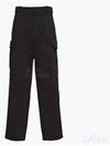 Cargo Pocket Corduroy Straight Pants Black - PRADA - BALAAN 2