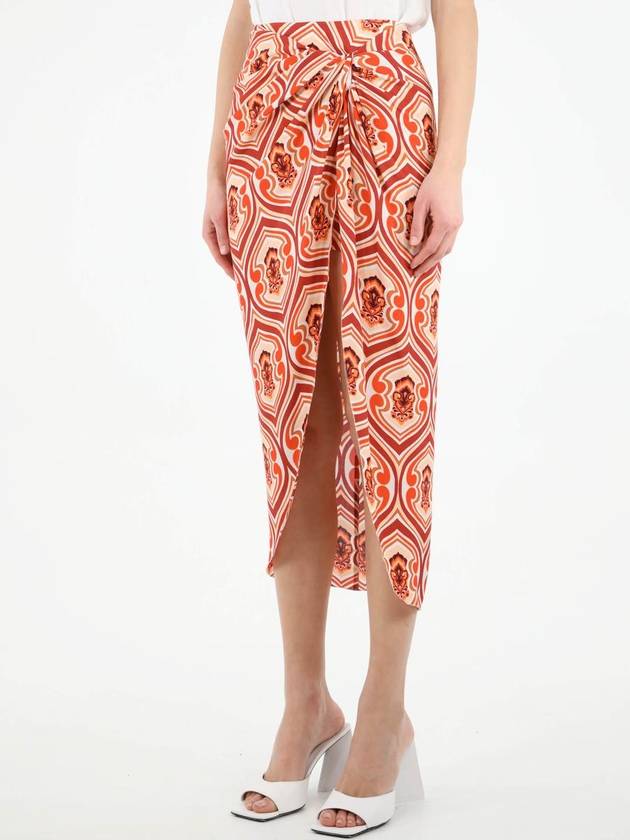 Women's Graphic Print H-Line Skirt Orange - ETRO - BALAAN 3