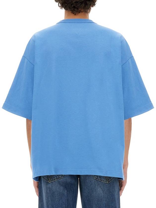 Cotton Jersey Short Sleeve T-Shirt Blue - BOTTEGA VENETA - BALAAN 4