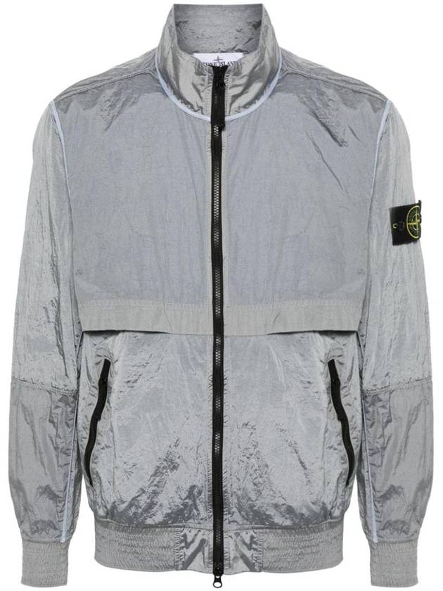 Logo Patch Recycled Nylon Track Jacket Sky Blue - STONE ISLAND - BALAAN 1