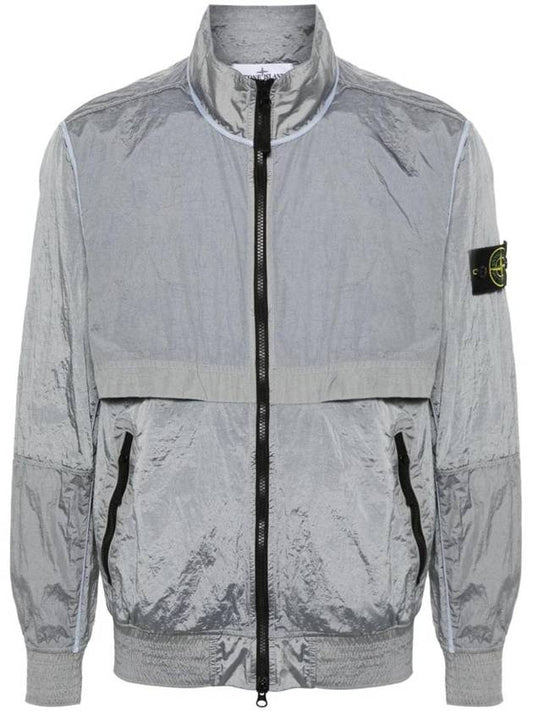 Logo Patch Recycled Nylon Track Jacket Sky Blue - STONE ISLAND - BALAAN 1