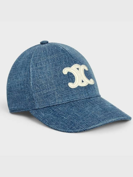 Triomphe Union Wash Denim Ball Cap Blue - CELINE - BALAAN 2