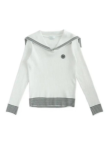 New Sailor Long Sleeve Knit WHITE - MONBIRDIE GOLF - BALAAN 1