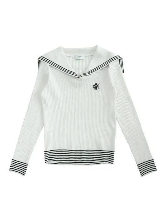 New Sailor Long Sleeve Knit WHITE - MONBIRDIE GOLF - BALAAN 1