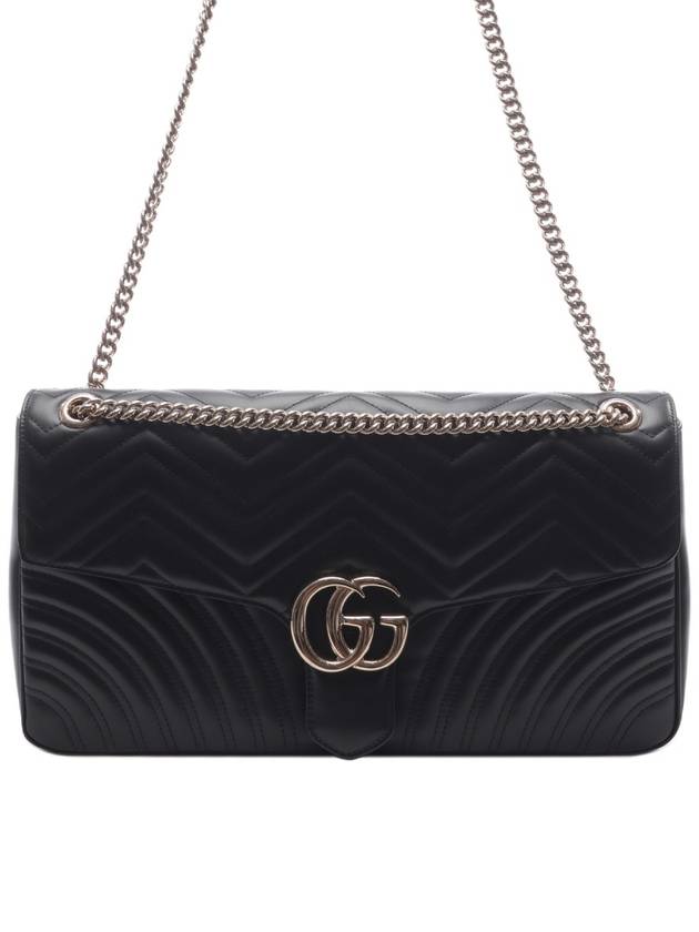 GG Marmont Leather Shoulder Bag Black - GUCCI - BALAAN 3