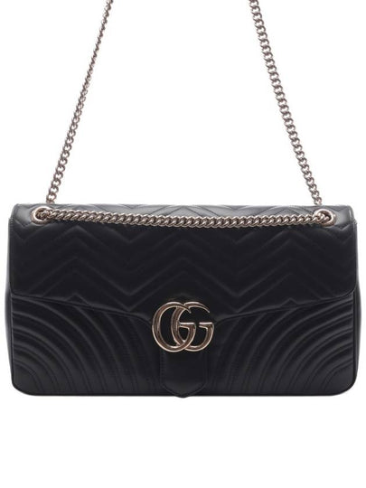 GG Marmont Leather Shoulder Bag Black - GUCCI - BALAAN 2