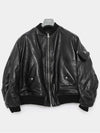 Triangle Pouch Nappa Leather Bomber Jacket Black - PRADA - BALAAN 3