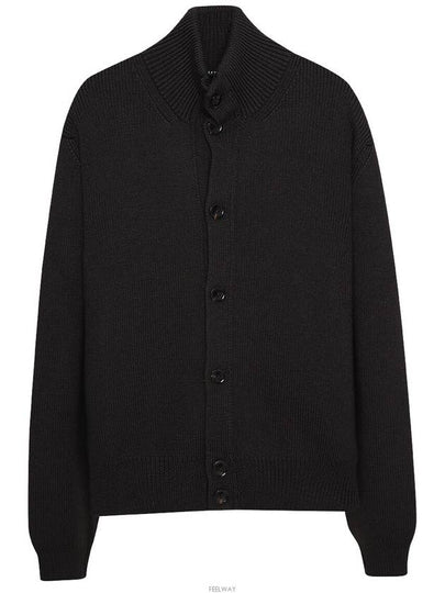 Wool Silk Turtleneck Cardigan Black - TOM FORD - BALAAN 2