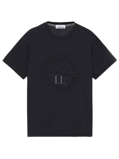 Men's Embroidered Logo Short Sleeve T-Shirt Black - STONE ISLAND - BALAAN 2