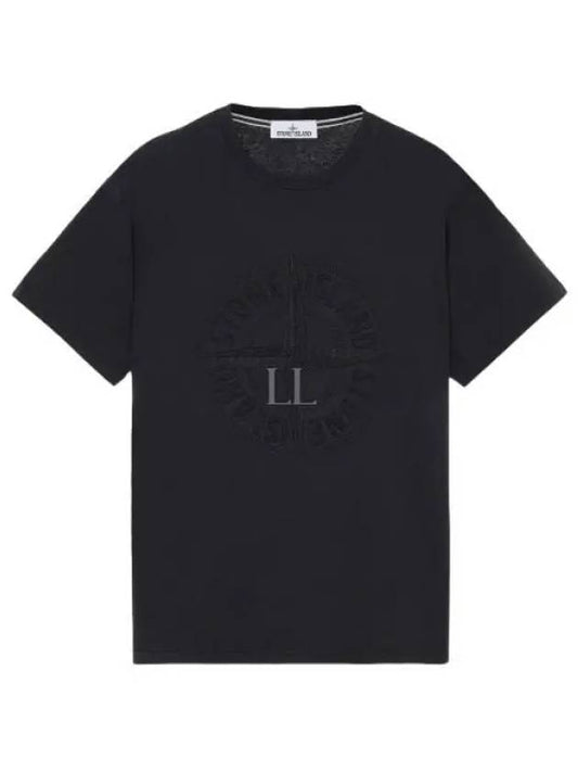Men's Logo Embroidered Short Sleeve T-Shirt Black - STONE ISLAND - BALAAN 2
