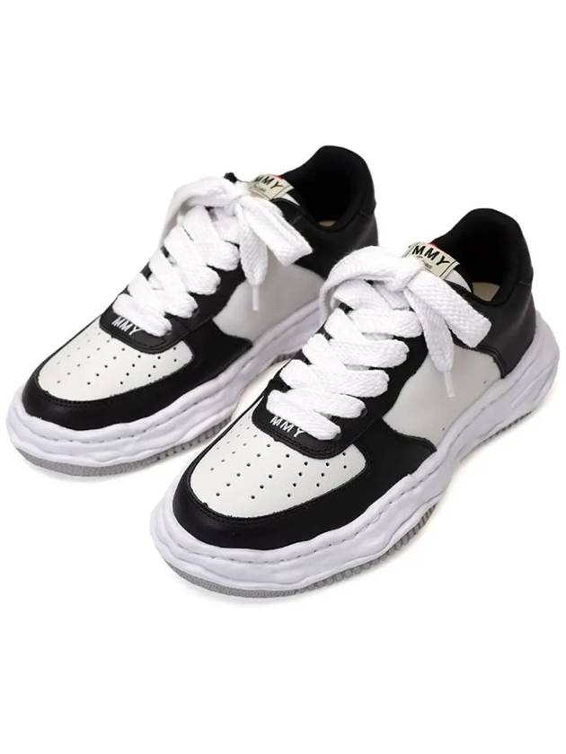 Wayne OG Sole Leather Low Top Sneakers Black White - MAISON MIHARA YASUHIRO - BALAAN 4