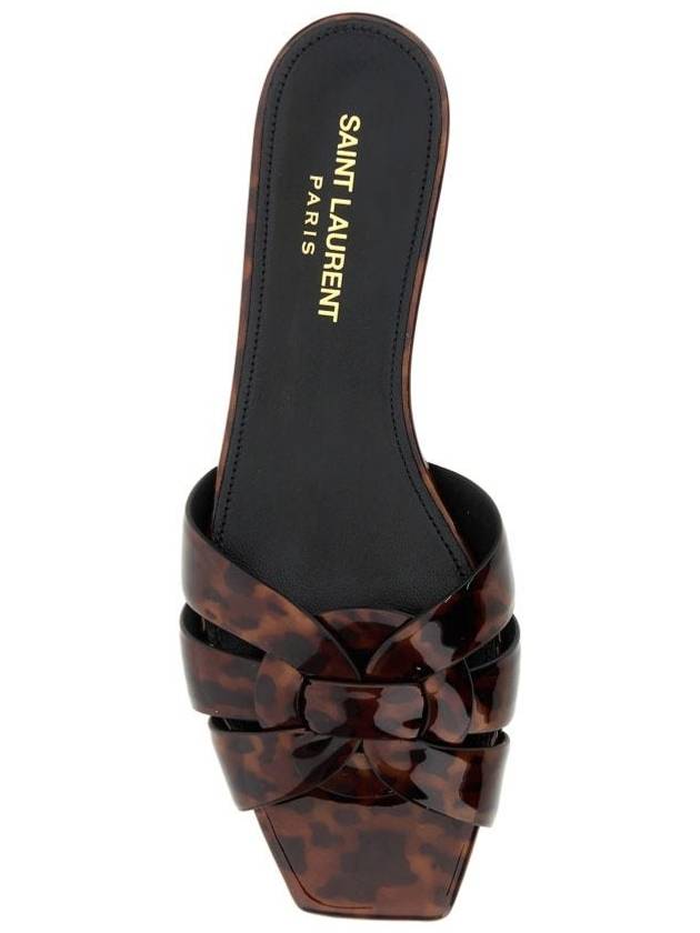 Tribute Tortoiseshell Patent Leather Mules Havana - SAINT LAURENT - BALAAN 5