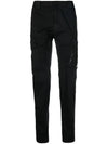 Satin Wappen Regular Fit Cargo Pants Black - CP COMPANY - BALAAN.