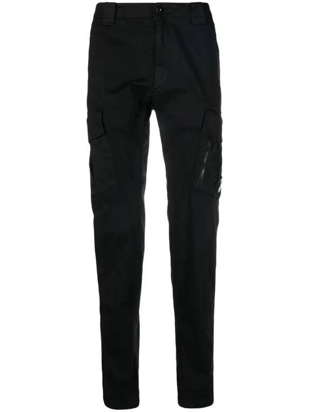 Satin Wappen Regular Fit Cargo Straight Pants Black - CP COMPANY - BALAAN 3