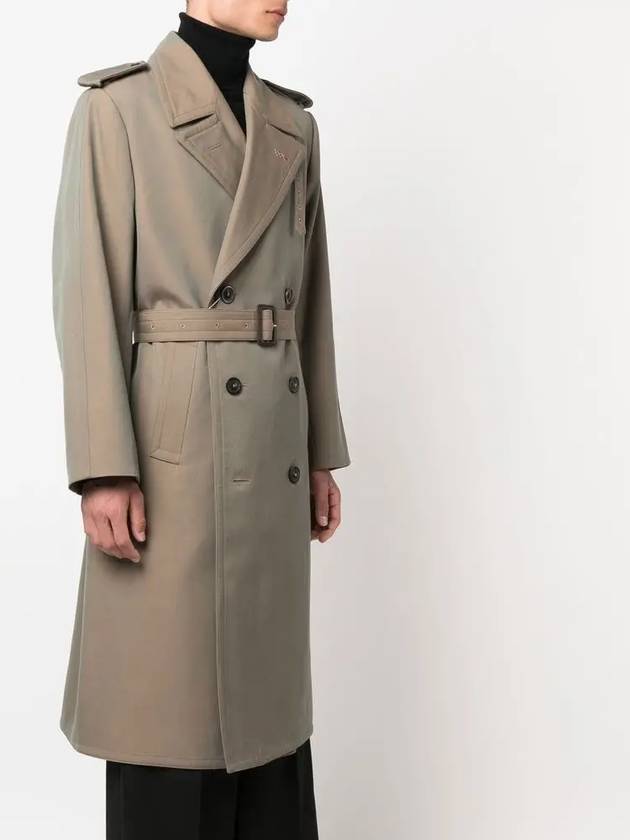 Men's Wool Belted Trench Coat Brown - MAISON MARGIELA - BALAAN 4