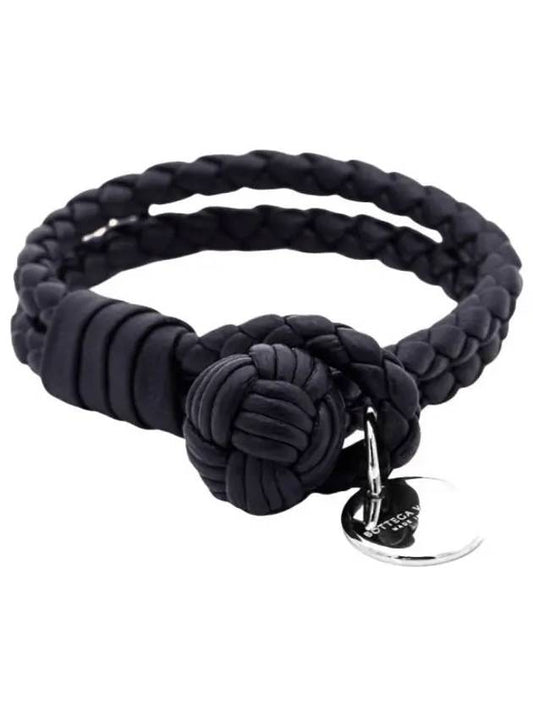 Intrecciato Double Weaving Bracelet Navy - BOTTEGA VENETA - BALAAN 2