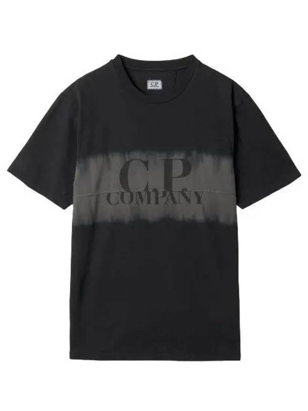 Logo Print Short Sleeve T Shirt Black Tee - CP COMPANY - BALAAN 1