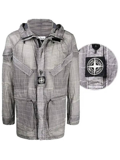 Men's Wappen Reflective Grid Lamy Windbreaker Grey - STONE ISLAND - BALAAN 2