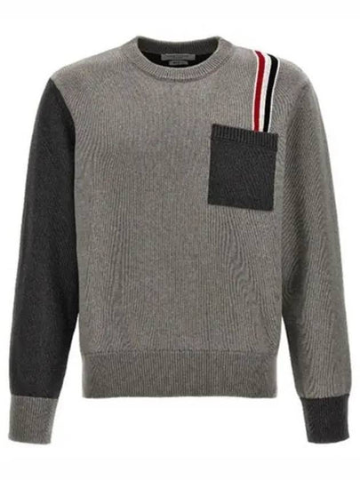 Funmix RWB Striped Intarsia Cotton Knit Top Grey - THOM BROWNE - BALAAN 2