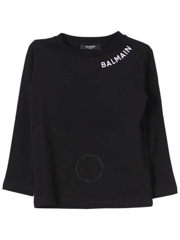 Balmain Boys Logo-Embroidered Long Sleeve T-Shirt, Size 14Y - BALMAIN - BALAAN 1