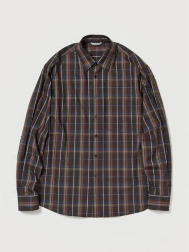 Long Sleeve Shirt 759242 Free DARK BROWN CHECK - AURALEE - BALAAN 1