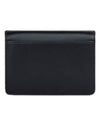 Triomphe Shiny Calfskin Flap Card Wallet Black - CELINE - BALAAN 6