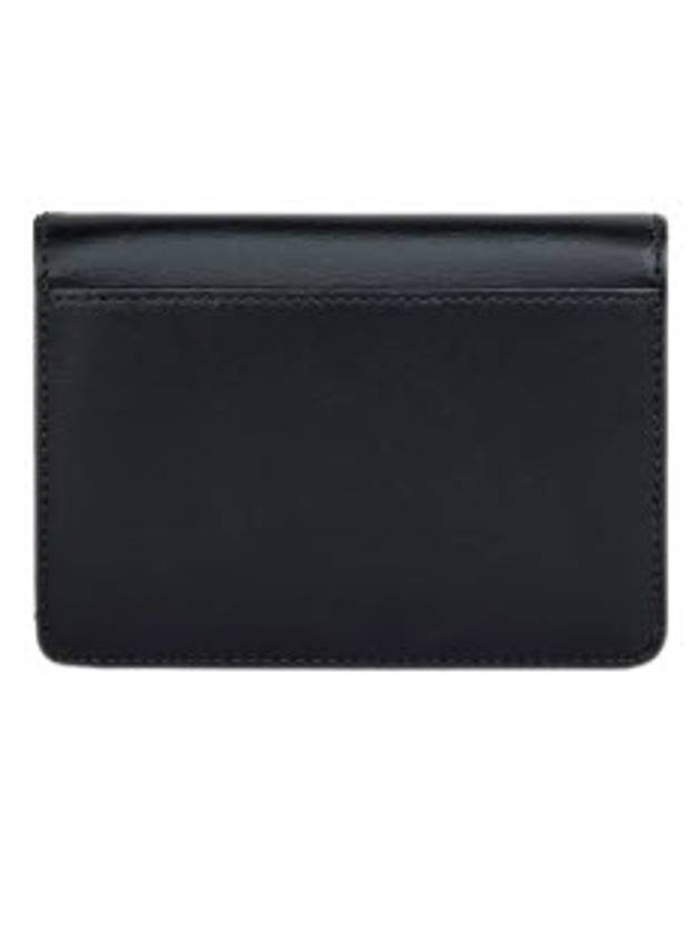 Triomphe Shiny Calfskin Flap Card Wallet Black - CELINE - BALAAN 6