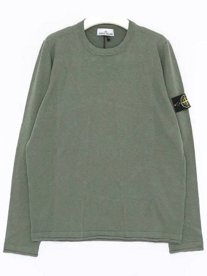 Compass Badge Ribbed Cotton Knit Top Dark Green - STONE ISLAND - BALAAN 2