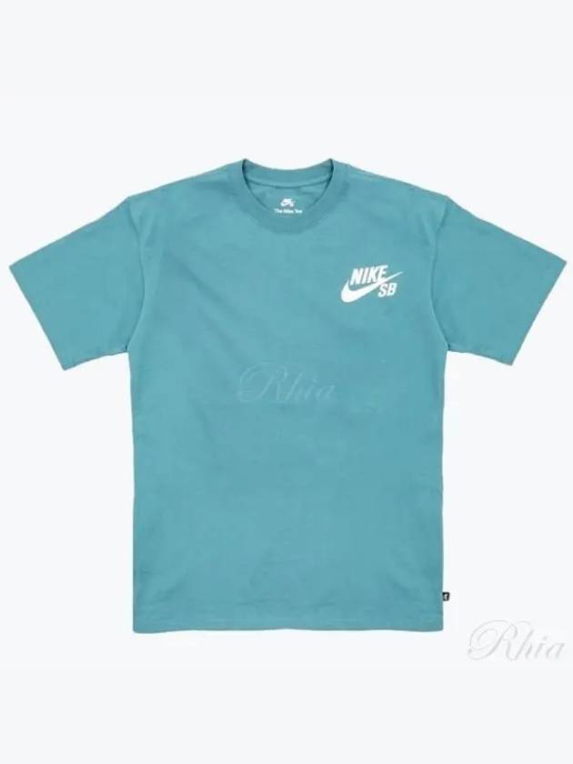 SB Logo Skate Cotton Short Sleeve Shirt Mineral Teal - NIKE - BALAAN 2