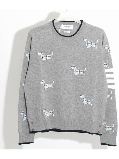 Hector Intarsia Crew Neck Knit Top Grey - THOM BROWNE - BALAAN 2