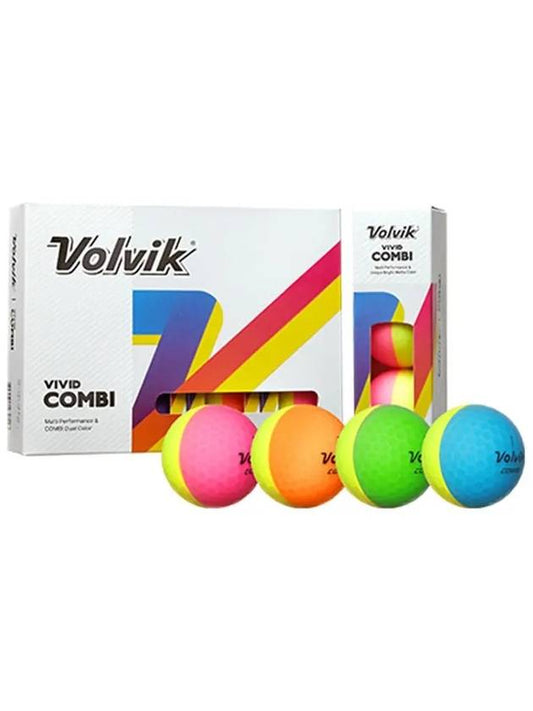 Golf Ball Vivid Combi Half Half Ball Matte 3 Piece 1 Dozen 12 Balls - VOLVIK - BALAAN 2