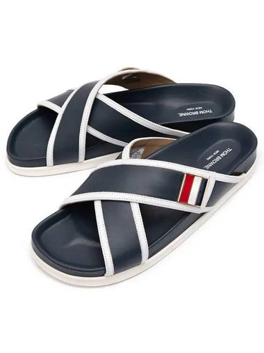 Men s Straight Criss Cross Sandals MFL079A 415 Navy 270864 1147504 - THOM BROWNE - BALAAN 1