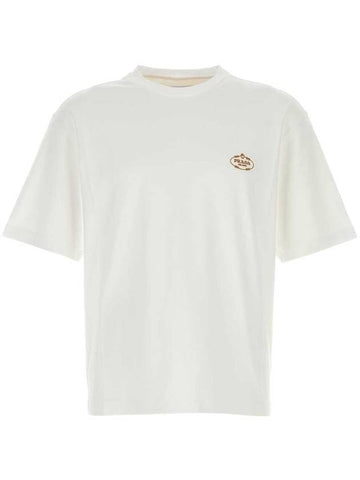 logo-embroidered T-shirt - PRADA - BALAAN 1