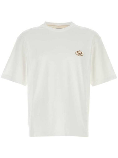 logo-embroidered T-shirt - PRADA - BALAAN 1