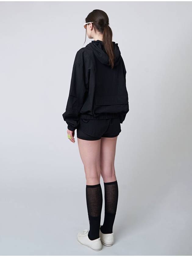 AU41JP01 Wind hoodie zip-up_black - ATHPLATFORM - BALAAN 4