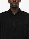 Organic Cotton Shirt Zip Up Jacket Black - STONE ISLAND - BALAAN 6