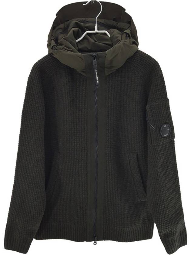 Men's Nylon Wool Hooded Jacket Khaki - CP COMPANY - BALAAN.