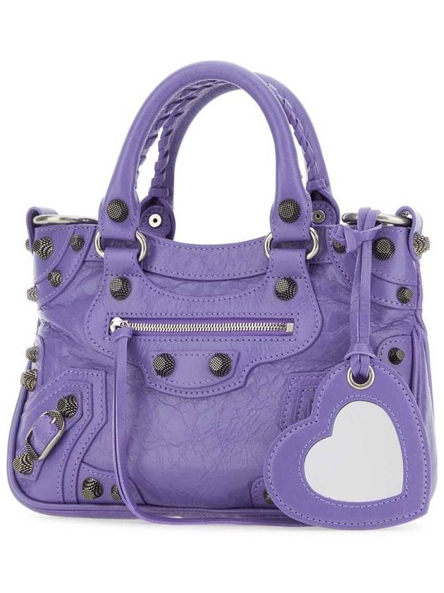 Neo Cargol Small Crocodile Embossed Leather Tote Bag Purple - BALENCIAGA - BALAAN 3