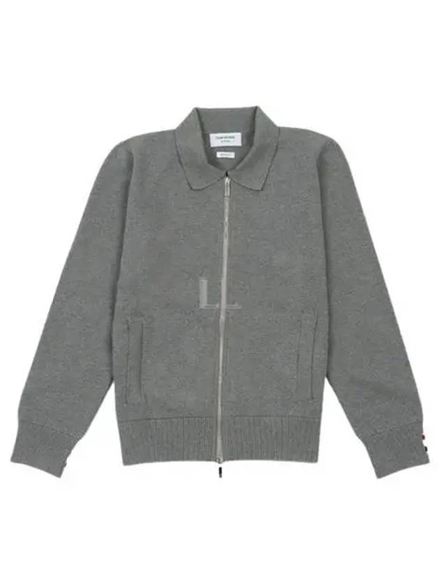 Textured Striped Cotton Bomber Jacket Grey - THOM BROWNE - BALAAN 2