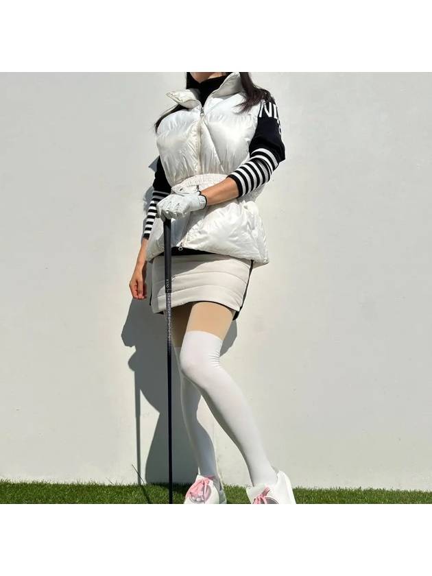 winter golf padded vest, fluffy belt, Bulgama Wellon, padded vest, golf round look - LOLOALLOY - BALAAN 10