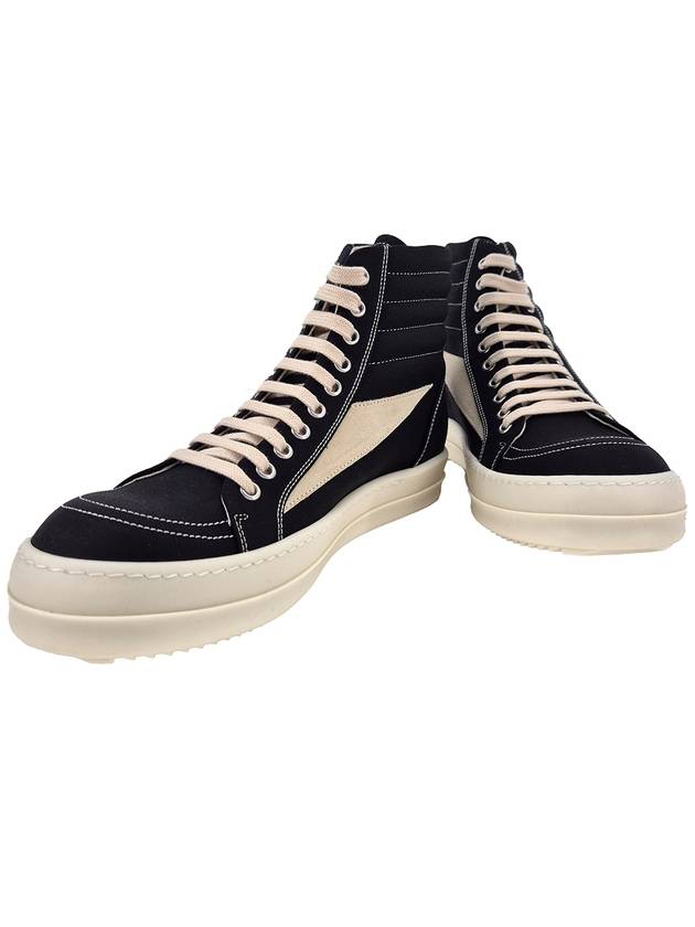 Dark Shadow Vintage Cotton High Top Sneakers Black - RICK OWENS - BALAAN 8