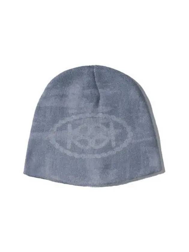 Printed Knit Beanie Unisex Dusty Blue - KIJUN - BALAAN 1